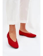 Klasické Baletky Z Eko Semiše Červené model 21687300 - Boto Klasické Baletky Z Eko Semiše Červené model 21687300 - Boto