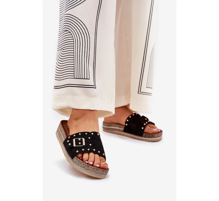 Dámské Pantofle Na Platformě S Přezkou A Černé model 21689950 - Boto