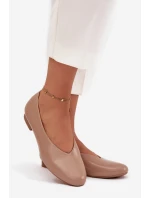 Dámské baleríny z ekokůže na ploché podrážce béžové model 21710674 - Boto Dámské baleríny z ekokůže na ploché podrážce béžové model 21710674 - Boto