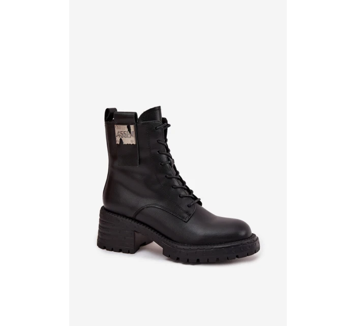 Kožené dámské workery na klíně s ozdobným detailem Artiker 57C0211 bordó