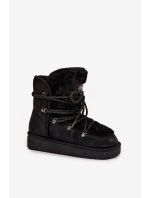 Dámské sněhule na platformě s kožešinou model 21714055 Černé - D.Franklin