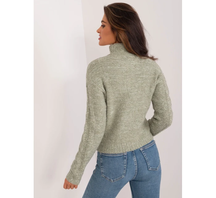 Sweter TW SW model 19525724 pistacjowy - FPrice Sweter TW SW model 19525724 pistacjowy - FPrice