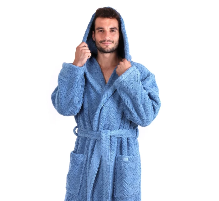 Pánský župan Athena s kapucí 3116 denim - Vestis