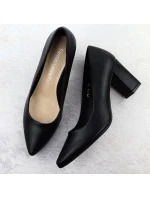 Dámské černé lodičky Sergio Leone s jehlovým podpatkem PB414