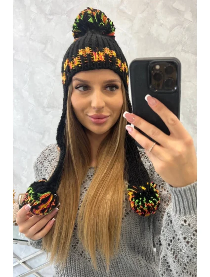 Dámská ušanka Nadia K321 černá Dámská ušanka Nadia K321 černá