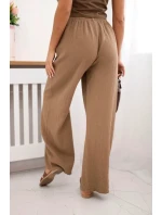 Mušelínové kalhoty se širokou nohavicí velbloud