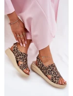 Zazoo 40392 Kožené Sandály Dámské Leopardí Hnědé Zazoo 40392 Kožené Sandály Dámské Leopardí Hnědé