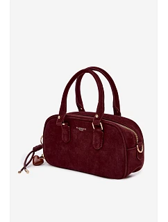 Malá bordová kabelka typu kufřík z eko semiše model 22111524 - Flora&Co