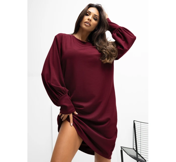 Sukienka RV SK model 21777640 bordowy - FPrice Sukienka RV SK model 21777640 bordowy - FPrice