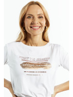 Monnari Trička Dámské tričko s lesklou aplikací White