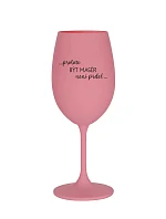 PROTOŽE BÝT MASÉR NENÍ PRDEL - růžová sklenice na víno 350 ml