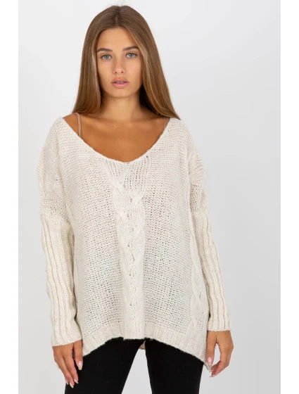 Dámský svetr Model TW-SW-BI-M903.33X Ecru - Och Bella