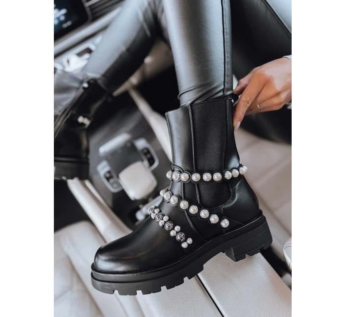 Dámské perlové kozačky CALLA black FashionStreet ZY0396