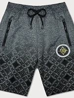 Pánské šortky s potiskem tmavě šedé (8K1120-5)