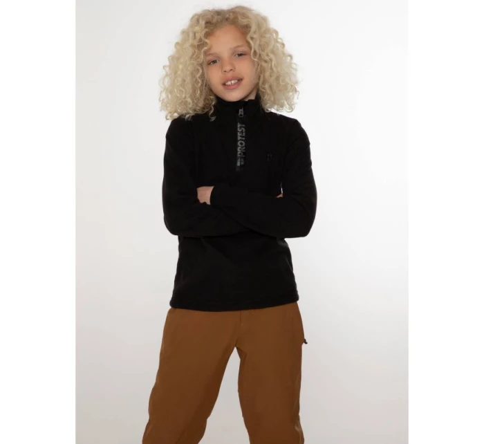 Dětská mikina Protest Perfecty Jr s polovičním zipem z elastické látky černá (P3810400/290) Dětská mikina Protest Perfecty Jr s polovičním zipem z elastické látky černá (P3810400/290)