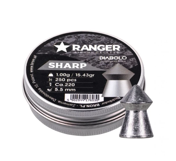 5,5 mm RANGER Diabolo Sharp Point 250 kuliček 1,00 g
