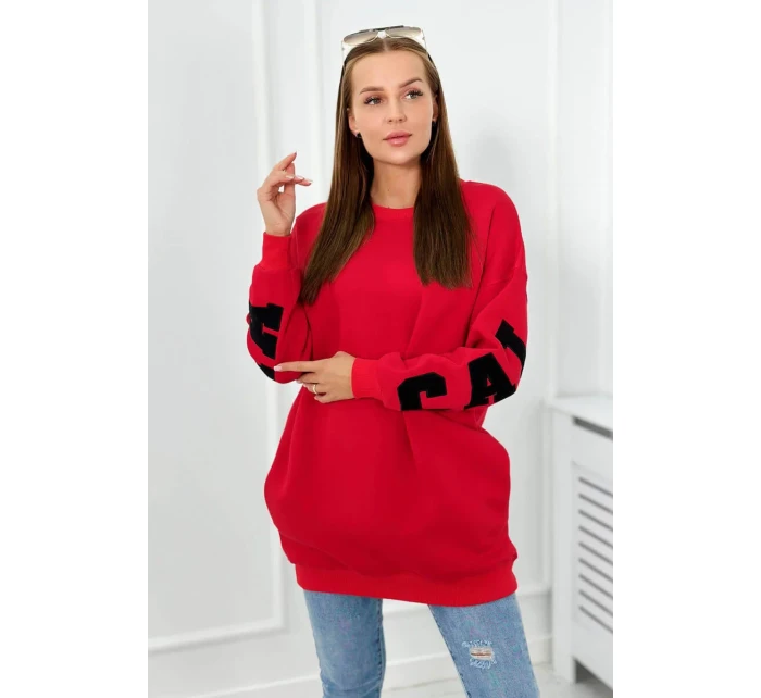 Izolovaná mikina s nápisem California červený