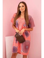 Dámské bavlněné šaty s orientálním vzorem malina