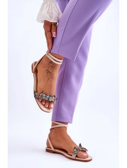 Dámské sandály s ozdobnými Béžove model 21613343 - Boto