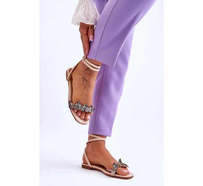 Dámské sandály s ozdobnými Béžove model 21613343 - Boto