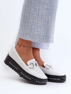 kožené mokasíny na platformě s ozdobou model 21660279 - S.Barski