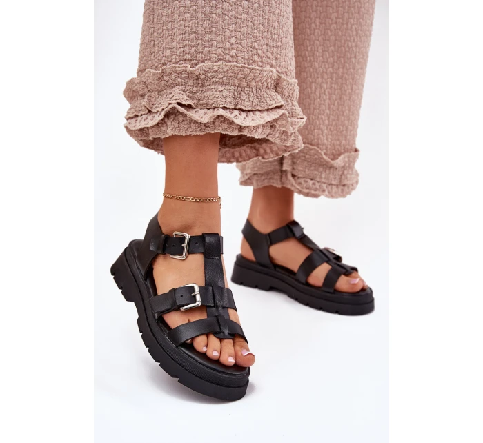 Dámské Sandály Eko Kůže S Přezkami Černé model 21699627 - Boto Dámské Sandály Eko Kůže S Přezkami Černé model 21699627 - Boto