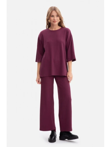 Kalhoty z úpletu švestka model 21379844 - BeWear Kalhoty z úpletu švestka model 21379844 - BeWear