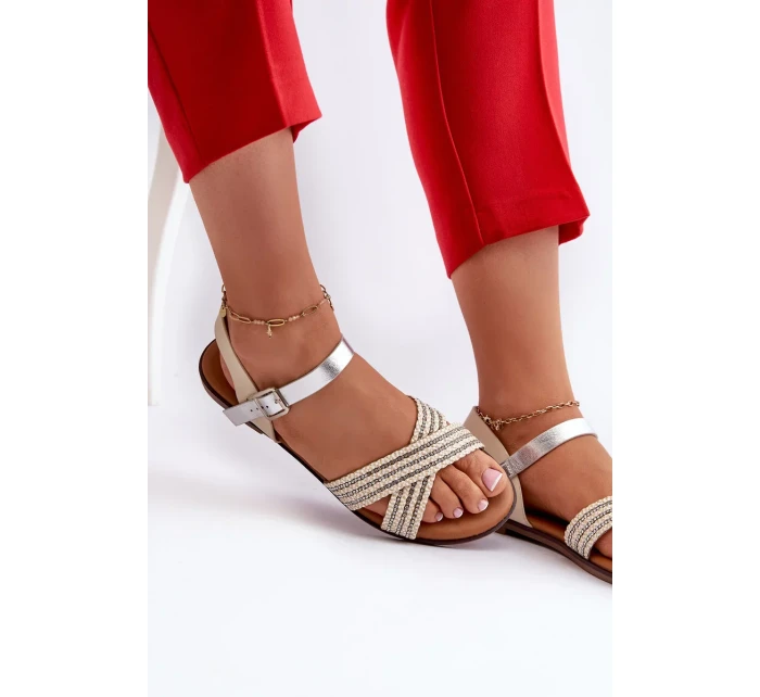 Dámské ploché sandály S.Barski béžová Dámské ploché sandály S.Barski béžová