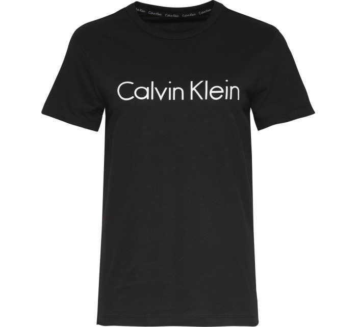 Dámské pyžamové tričko Pyjama Top Comfort Cotton S/S CREW NECK 000QS6105E001 černá - Calvin Klein