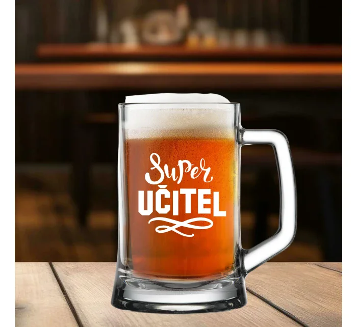 SUPER UČITEL - pivní sklenice 0,5l