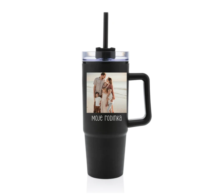 Personalizovaná termoska s průhledným víčkem s fotografií 