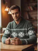 Pánský zelený svetr FashionStreet WX2270