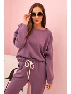 Komplet mikina + kalhoty máslový fialový