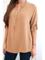 Halenka s delšími zády camelová Halenka s delšími zády camelová
