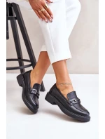 Dámské kožené mokasíny černé model 21633347 - SERGIO LEONE