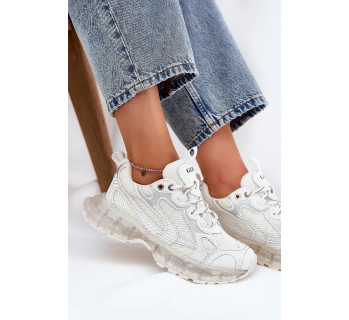 Dámské Kožené Tenisky model 21691437 Béžové - Goe