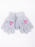 Dívčí pětiprsté rukavice Yoclub RED-0012G-AA5A-012 Grey