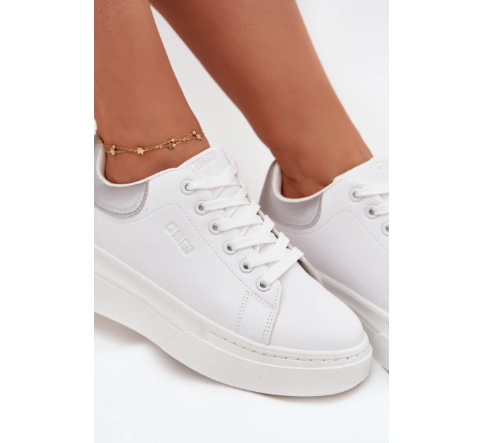 Dámské tenisky na platformě Big Star – bílo-stříbrné Dámské tenisky na platformě Big Star – bílo-stříbrné