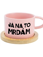 JÁ NA TO MRDÁM - růžový hrníček makronka 200 ml