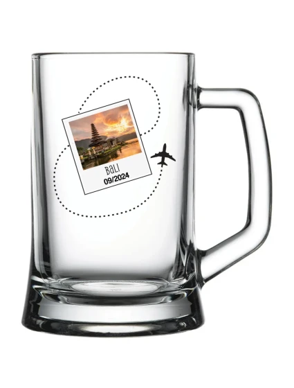 Vlastní text na cestovatelskou pivní sklenici