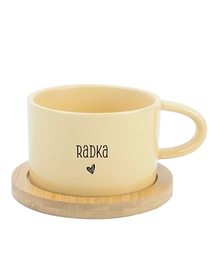 Radka - žlutý hrníček makronka 200 ml