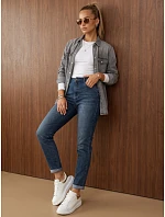 Jeansy damskie mom fit z wysokim stanem niebieskie FashionStreet UY3244 Jeansy damskie mom fit z wysokim stanem niebieskie FashionStreet UY3244