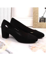 Sergio Leone W SK314D černé semišové lodičky na podpatku