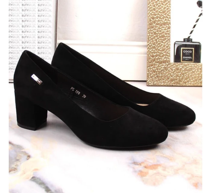 Sergio Leone W SK314D černé semišové lodičky na podpatku