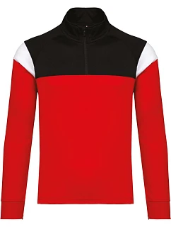 Kariban ProAct PA 388 Dětská tréninková mikina s 1/4 zipem 20.P388 sporty red/black