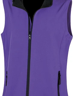 Result R 232F Dámská 2-vrstvá softshell vesta "Printable" 30.232F purple/black