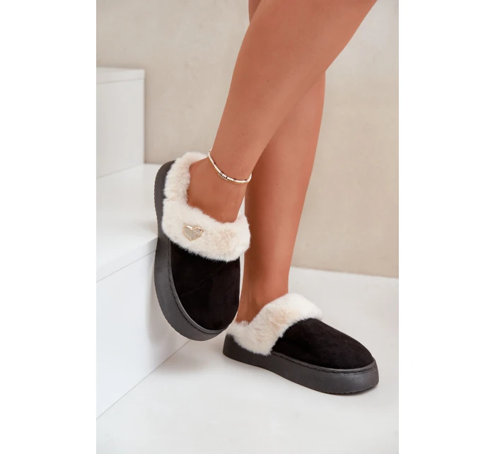 Dámské Pantofle S Kožíškem A Dekorativním Černé model 21677887 - Boto Dámské Pantofle S Kožíškem A Dekorativním Černé model 21677887 - Boto