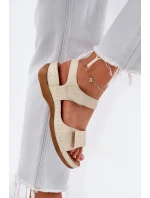 Pohodlné dámské sandály na suchý zip zlaté Iphiope Pohodlné dámské sandály na suchý zip zlaté Iphiope