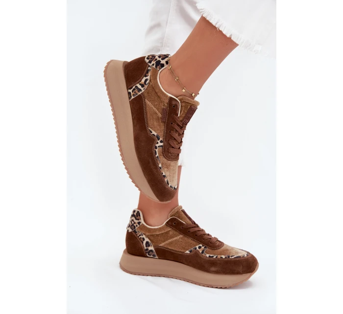 Dámské Semišové Tenisky Big Star OO274A313 HI-POLY SYSTEM Hnědé Leopardí Dámské Semišové Tenisky Big Star OO274A313 HI-POLY SYSTEM Hnědé Leopardí