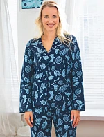Pyžamo Key LNS 533 B26, dlouhé rukávy, velikosti S–XL, rozepínací